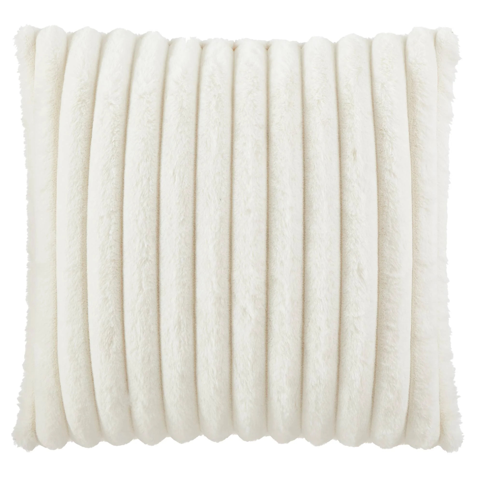 Mainstays 20" x 20" Channel Faux Fur Pillow, Vanilla Dream | Walmart (US)