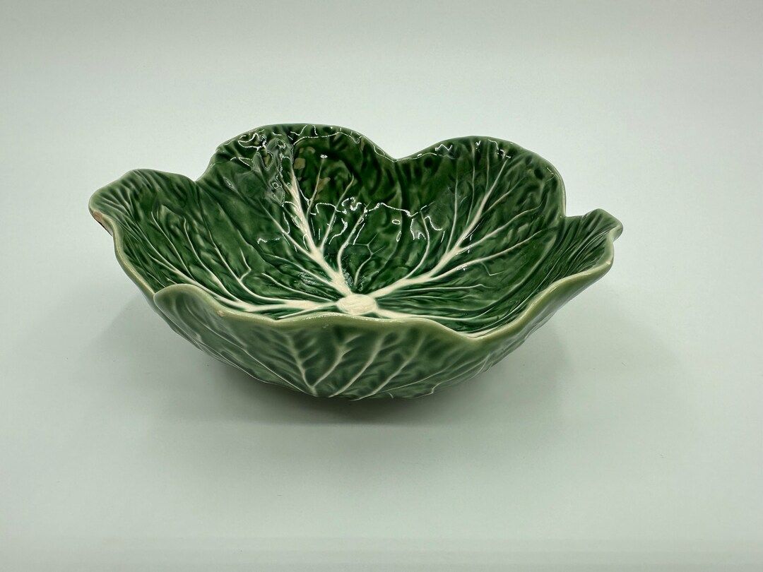 Bordallo Pinheiro green cabbage leaf bowl | Etsy (US)
