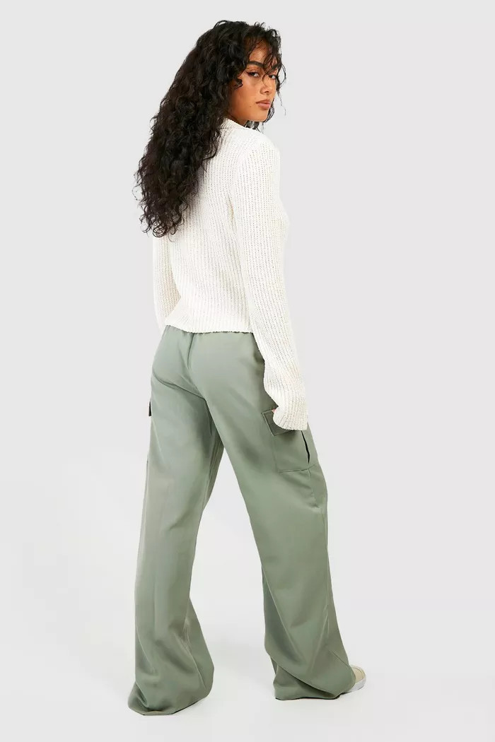 High Waisted Straight Fit Cargo Pants | boohoo (US & Canada)
