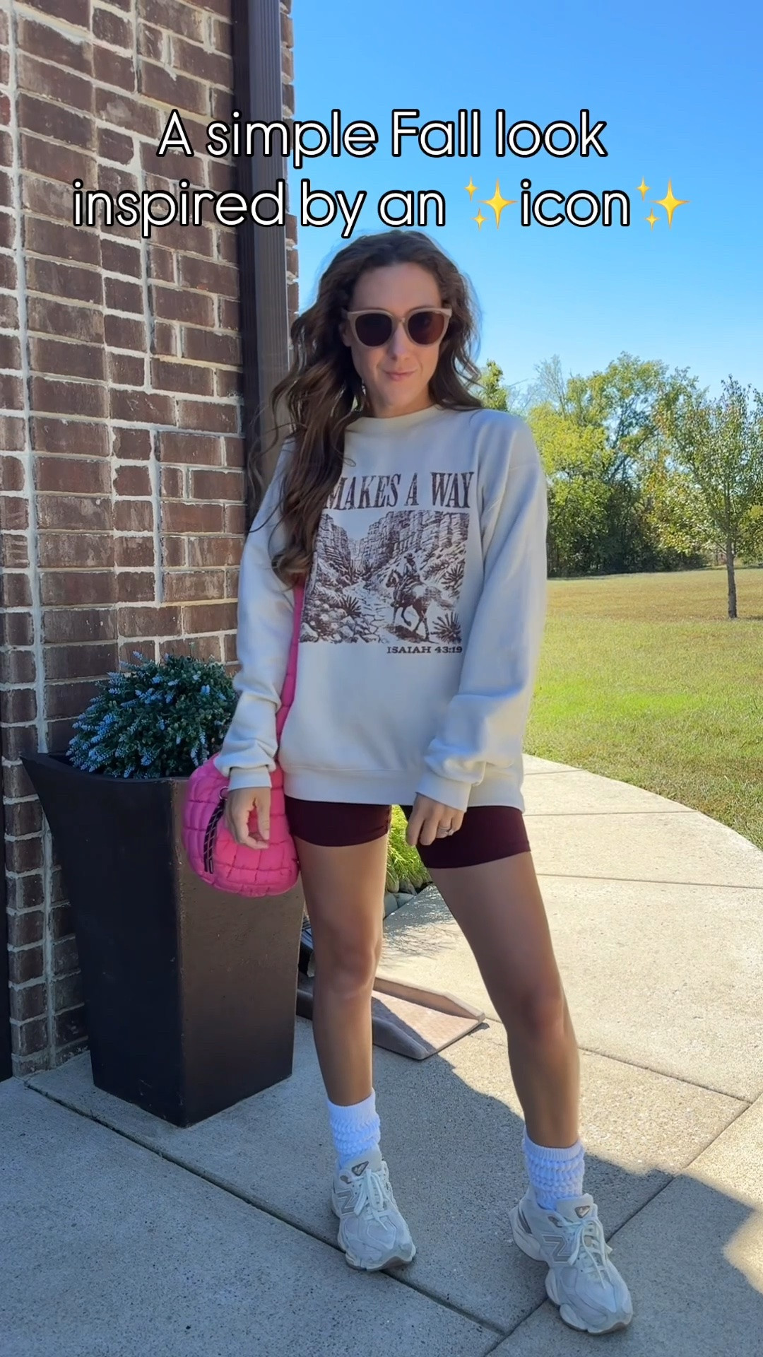 One of my favorite stay at home mom fall looks inspired by the one and only Princess Diana ❤️✨ 

Bike shorts are the crossover ones from Aerie and SO flattering & comfortable (wearing the S). Sunglasses are super affordable from Amazon

#LTKootd #LTKmomlife #LTKgrwm