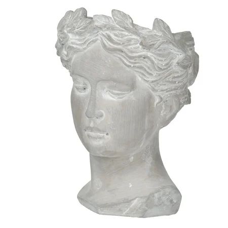 Girl Bust Planter Indoor Outdoor D�cor - Cement Pot Woman Face Greek Sculpture Flower Hair 6 x 6 x 9 | Walmart (US)