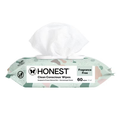 The Honest Company Clean Concious Sensitive Skin Baby Wipes - Geo Mood - 60ct: Pull-Out Dispenser... | Target