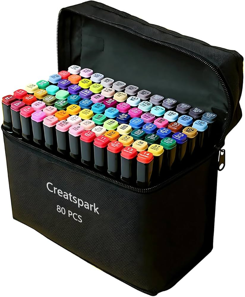 Alcohol Markers 80 Colors with Base Dual Tip Art Drawing Markers for Anime Sketch Illustrations -... | Amazon (CA)