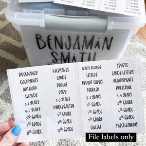 DIY KIT: Keepsake Box Name Decal and Folder Tabs | Milestone Box | School Memory Box | Childhood ... | Etsy (US)
