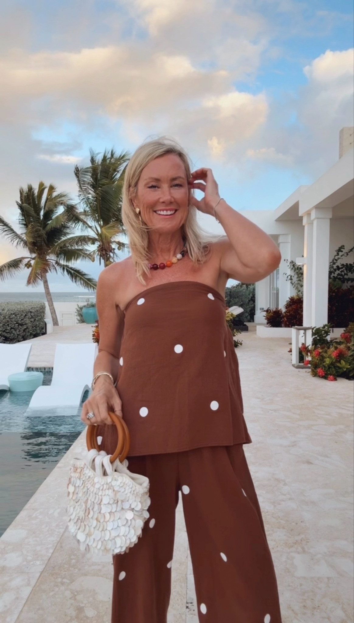 Adore this polka dot set!! The pants come long, but I washed & dried them and love the cropped length. I’ve worn the top with white shorts & white pants, too. 

Set: small  

#LTKSaleAlert #LTKTravel #LTKOver40 #LTKSwim #LTKTravel #LTKOver40