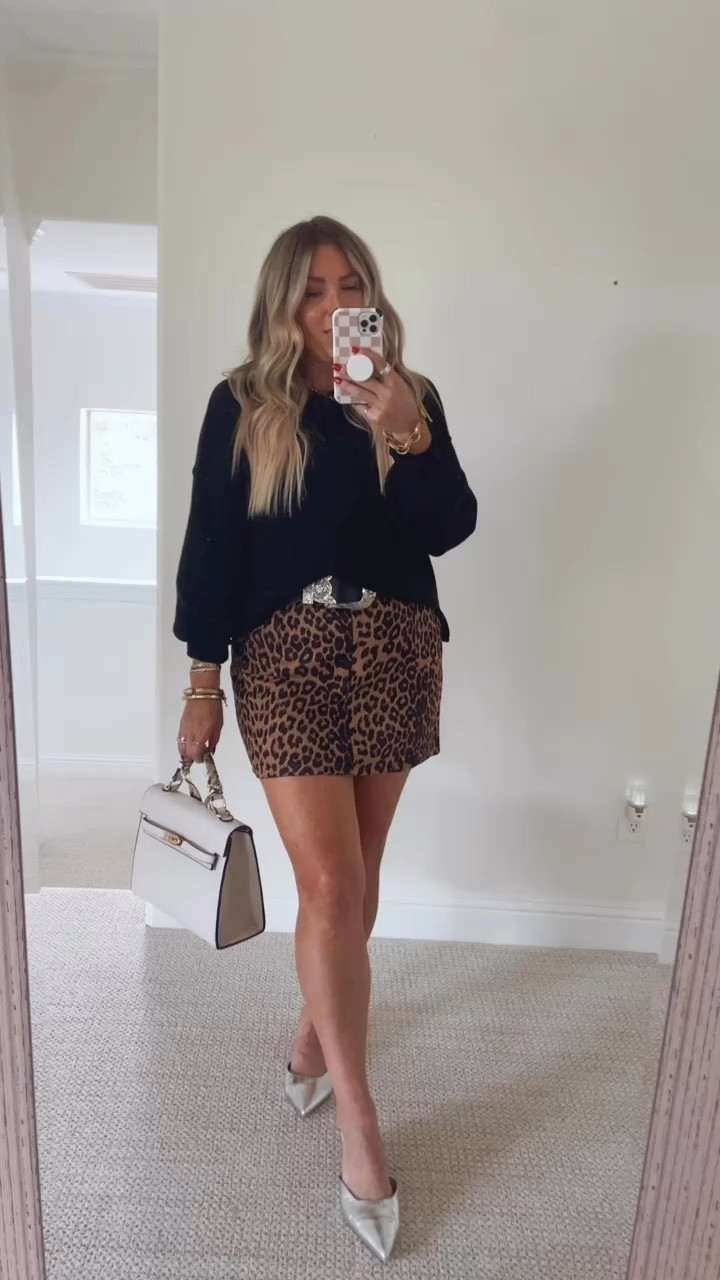 1. sized up to large in sweater
2. leopard skirt are stretchy fits TTS, but  Sized up to large . 
Fall outfit. Holiday party outfit. 
Blazer fits TTS, but for this fit I sized up to a large to layer. Boots fits TTS. Sherpa Ugg tazz. Thanksgiving outfit.Friendsgiving. Fall fashion. 
Pullover. Holiday party. Thanksgiving outfit. Sale 


SHOP below to receive a DM with the link to shop this post on my LTK ⬇ https://liketk.it/4VqQE #ltkhalloween #ltkactive #ltkgiftguide


#LTKGiftGuide #LTKHoliday #LTKCyberWeek