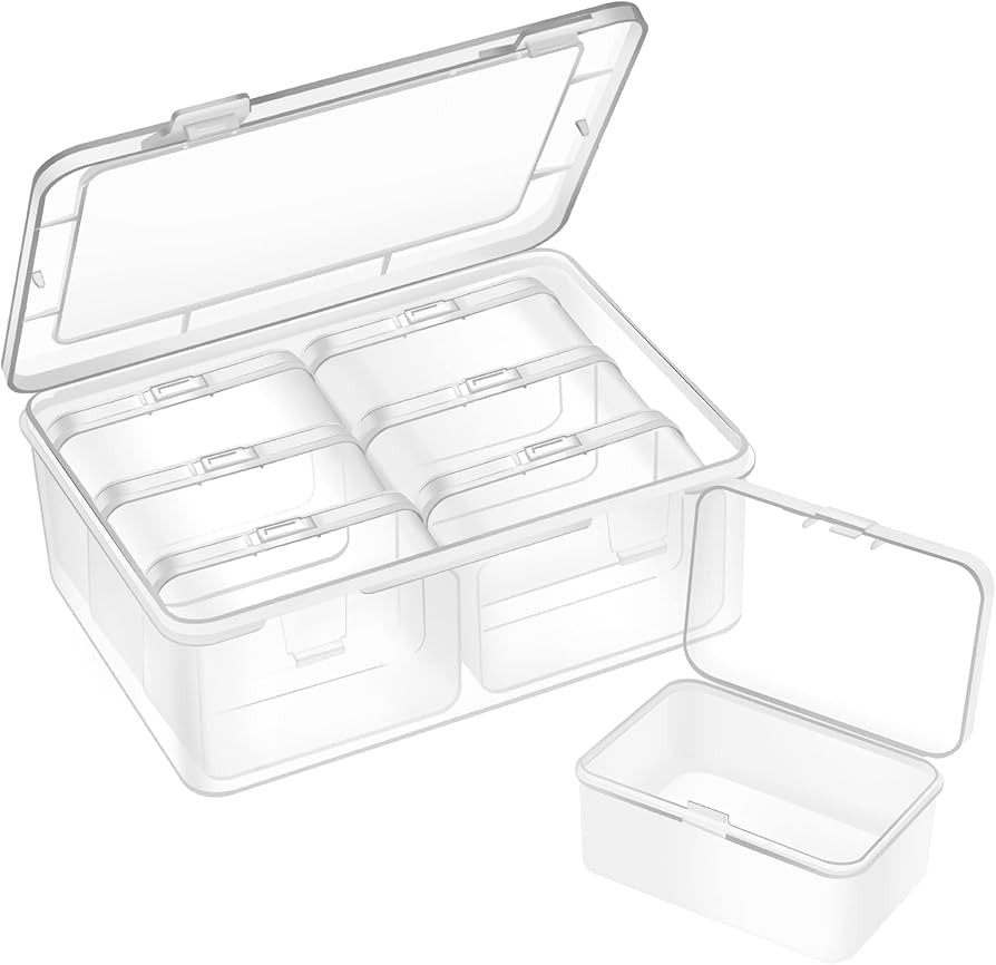 Mathtoxyz 2PCS Small Bead Organizers and Storage, Clear Bead Storage Containers Rectangle Bead Ho... | Amazon (US)