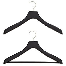 Superior Black Soft Matte Wooden Coat & Suit Hangers | The Container Store