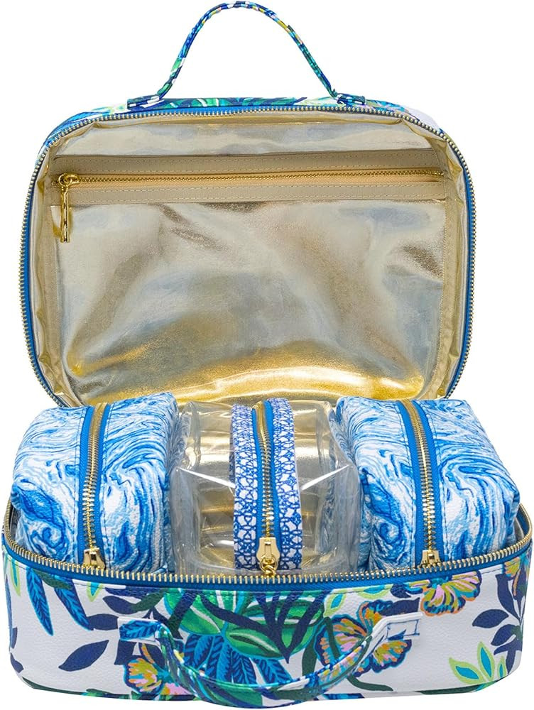 Lilly Pulitzer 4 Piece Travel Toiletry Bag, Cute Luggage Case for Adults, Zipper Pouch Set for Co... | Amazon (US)