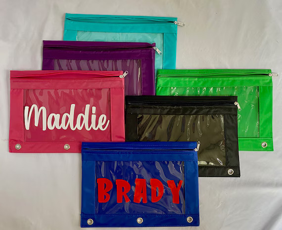 Custom Pencil Bag Personalized Pencil Case Binder Pencil Bag - Etsy | Etsy (US)