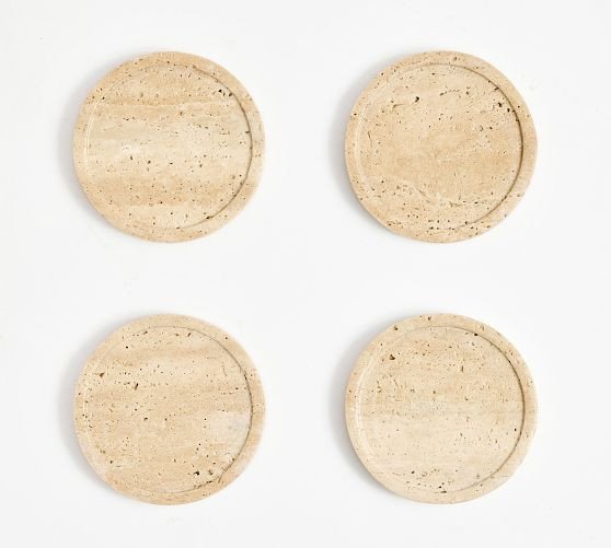 Travertine Marble Coasters - Set of 4 | Pottery Barn (US)