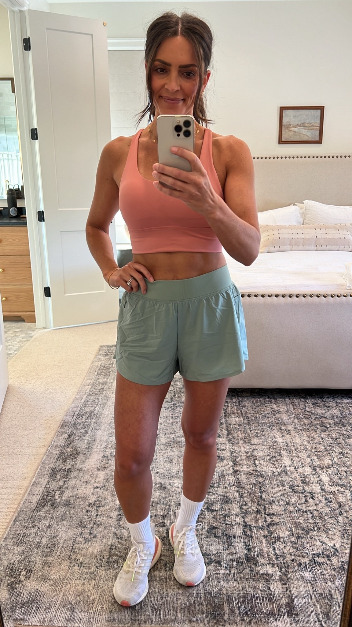 Amazon head to toe. This sports bra or tank is perfect if you like a bit more coverage. It has really good support and the fabric is super soft. I’m wearing a small in it. 
These running shorts are some of my new favorites. A Lululemon dupe but for a quarter of the cost. Very light and soft and round the waist  

#LTKootd #LTKActive #LTKPetite