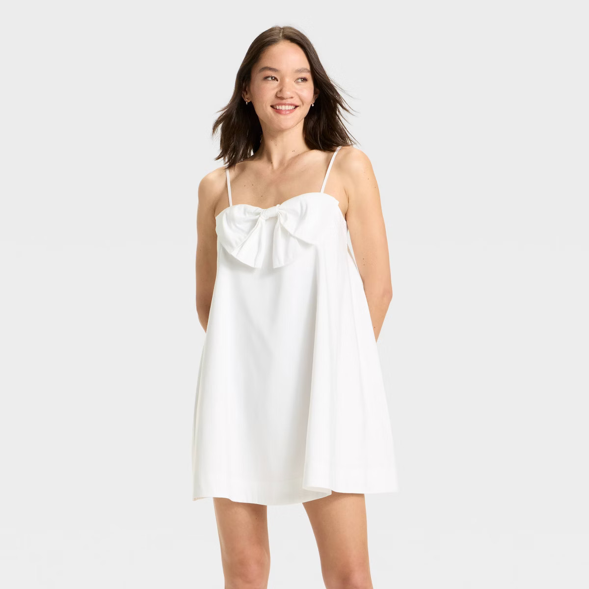Women's Mini Bow Shift Dress - A New Day™ White XS | Target