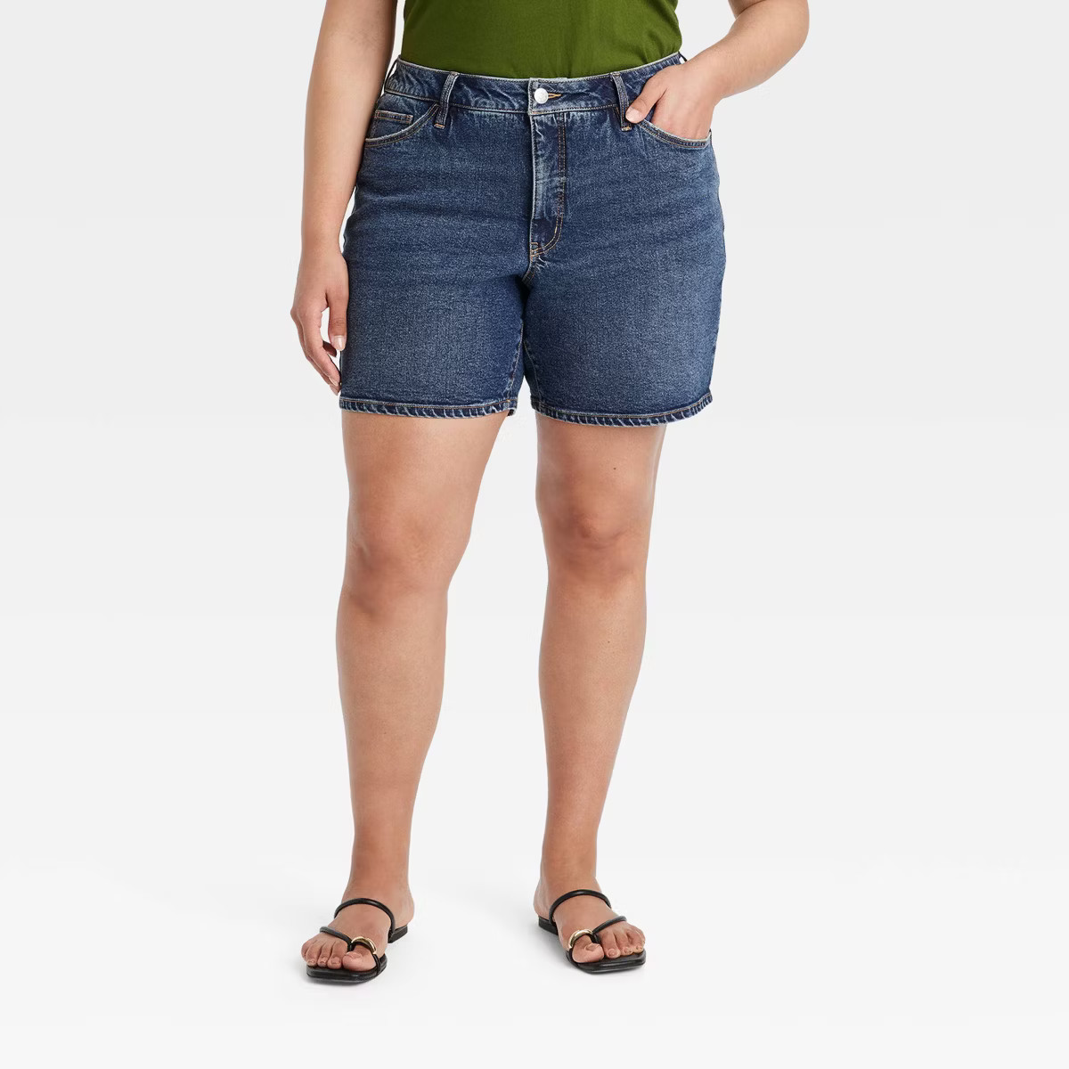 Women's High-Waisted Bermuda Jean Shorts - Ava & Viv™ | Target