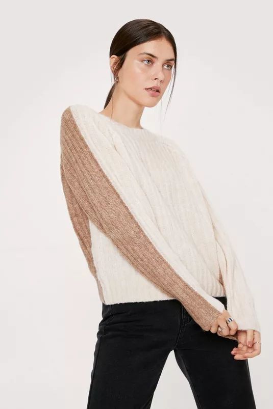 Color Block Soft Knit Ribbed Sweater | Nasty Gal (US)