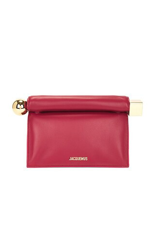JACQUEMUS La Pochette Rond Carre in Dark Red - Red. Size all. | FWRD 