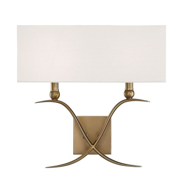 Payton Warm Brass Two-Light Wall Sconce | Bellacor