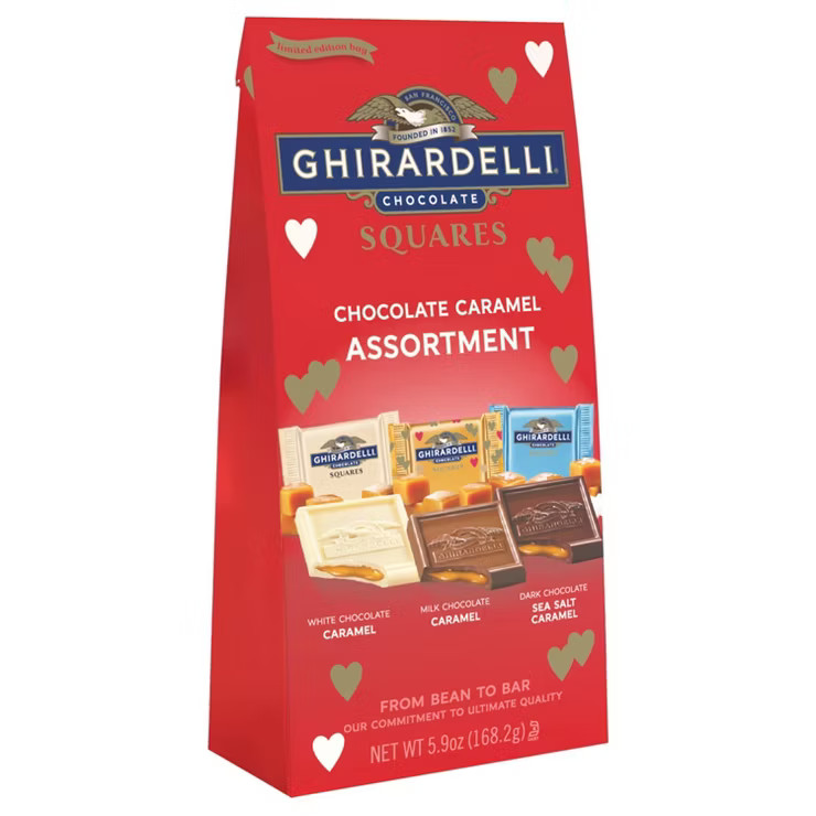 Ghirardelli Valentine's Chocolate Caramel Trio Assorted Squares Bag - 5.9oz | Target