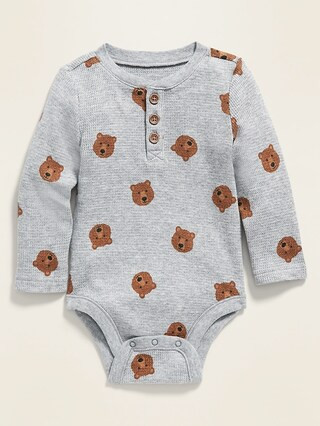Unisex Henley Thermal Bodysuit for Baby | Old Navy (US)