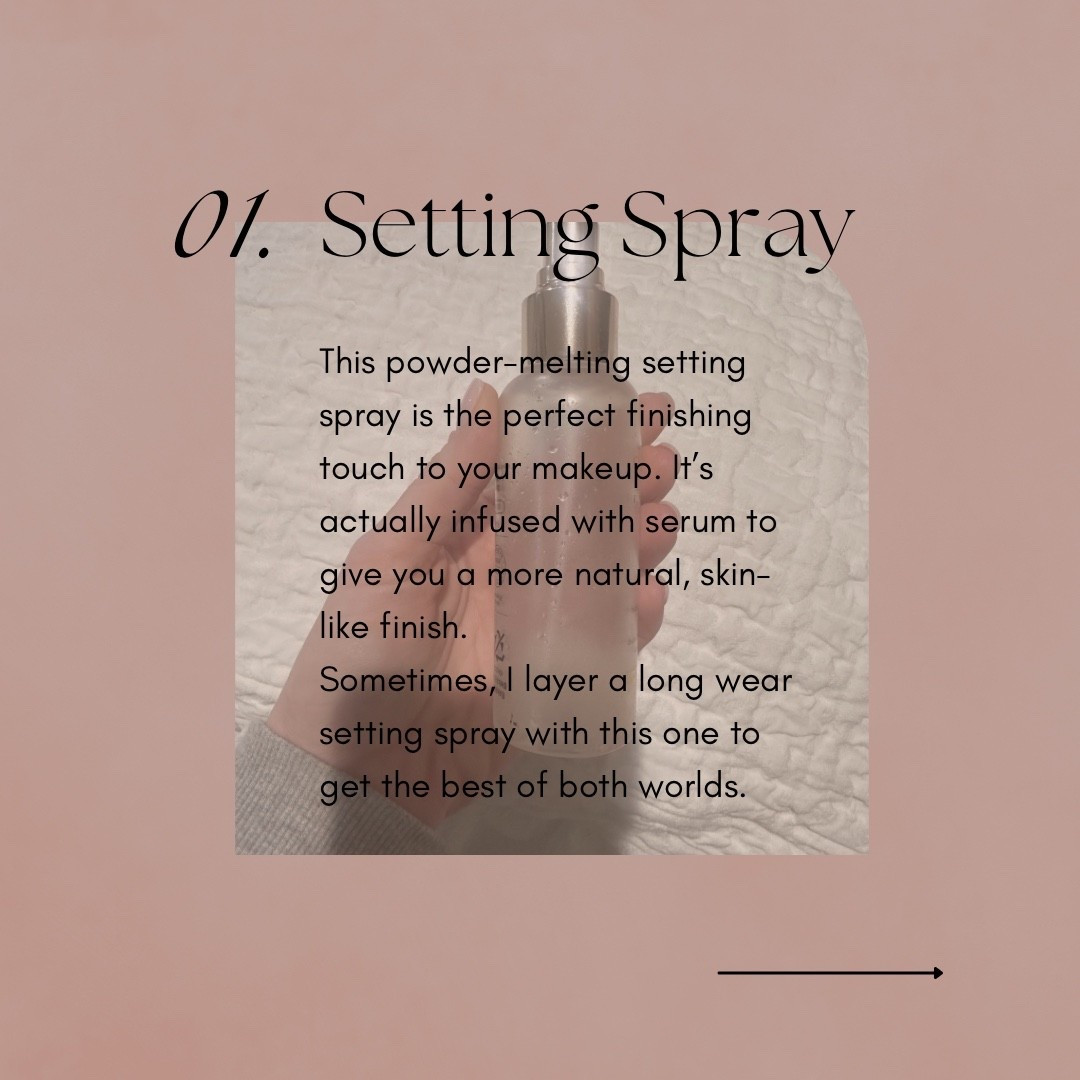Such a good powder-melting setting spray! If you have dry skin, I highly recommend this one. I also sometimes layer this with another setting spray for longevity. This can be used before or after makeup.

#LTKFindsUnder50 #LTKselfcare #LTKBeauty