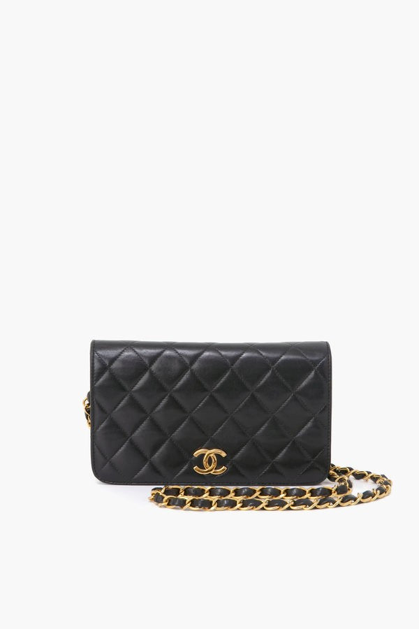 Chanel Black Lambskin Snap Full Flap Mini Bag | Tuckernuck (US)