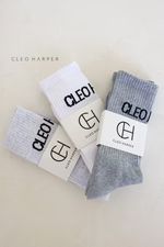 Classic Socks 3 Pack - White - Grey - Marle | Cleo Harper (US)