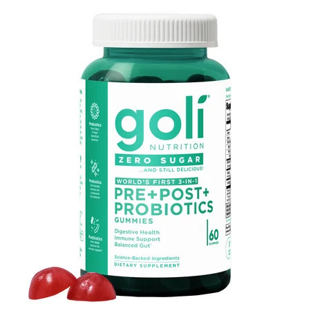 Goli Nutrition Pre-Post-Probiotic Zero Sugar Gummies, 60 Count | Walmart (US)