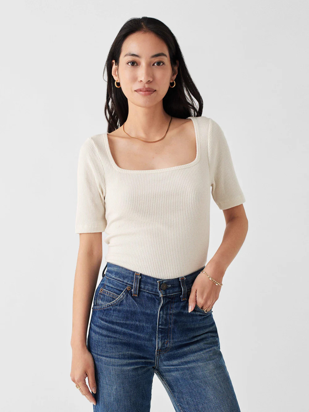 Legend™ Rib Square Neck Tee | Faherty