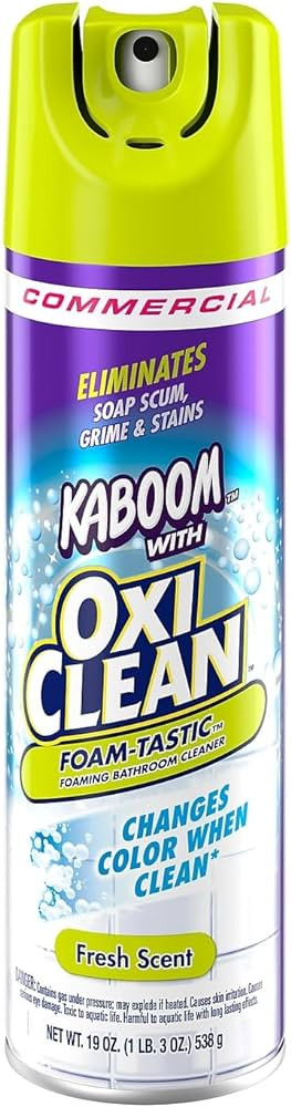 Kaboom 5703700071CT Foamtastic Bathroom Cleaner, Fresh Scent, 19 oz Spray Can, 8/Carton | Amazon (US)