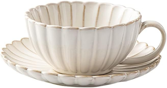 Colias Wing Petal Series 9 Oz Ceramic Tea Cup Coffee Mug Travel Mug White | Amazon (US)