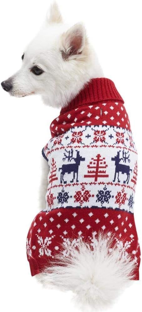 Blueberry Pet Vintage Ugly Christmas Reindeer Holiday Festive Pullover Dog Sweater, Matching Swea... | Amazon (US)