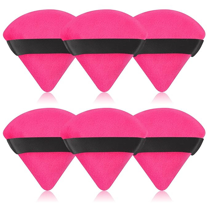 Pimoys 6 Pieces Triangle Powder Puff Face Makeup Sponge Soft Velour Puffs for Loose Powder Body P... | Amazon (US)