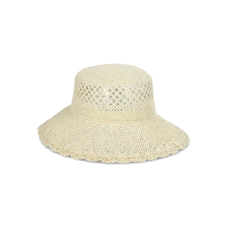 Time and Tru Openwork Paper Bucket, Handmade, One Size, Light Tan | Walmart (US)