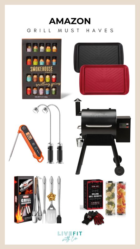 Gear up for grilling season with these Amazon must-haves! This collection features everything you need to elevate your BBQ game, including a variety of Smokehouse grilling spices, Cuisinart grill plates, a precision meat thermometer, flexible LED grill lights for night cooking, a high-performance Traeger grill, durable grill tools, heat-resistant gloves, and handy rolling grill baskets. Perfect for both novice and experienced grill masters looking to spice up their outdoor cooking. #GrillSeason #BBQEssentials #AmazonFinds #OutdoorCooking

#LTKMens #LTKSeasonal #LTKHome