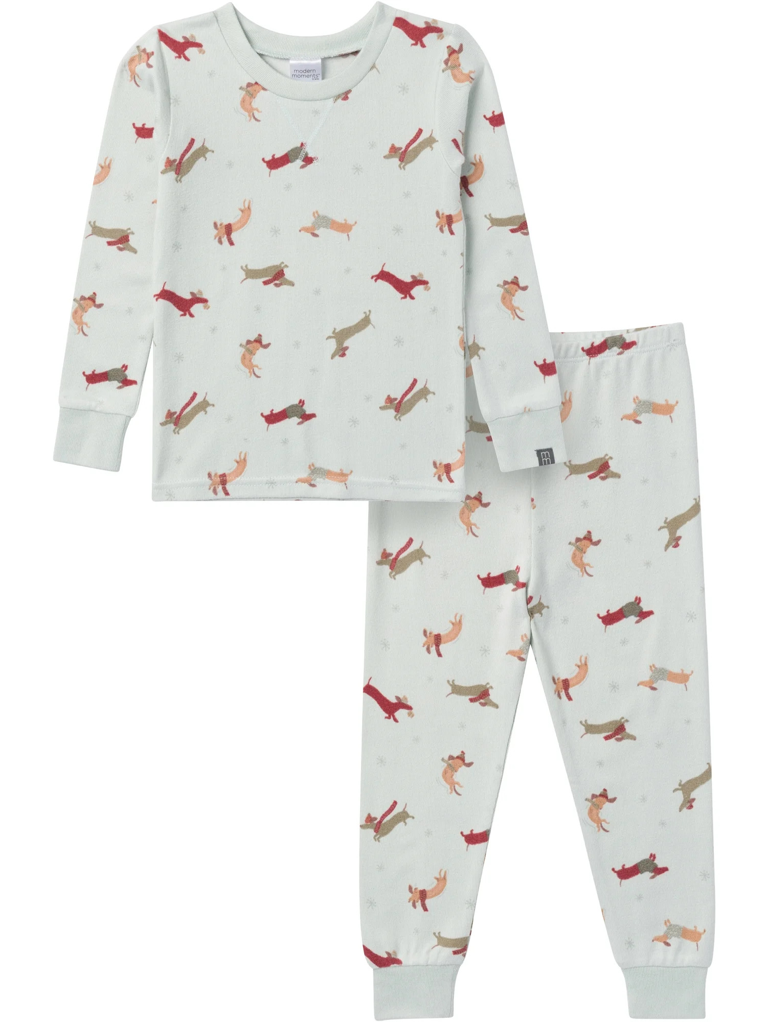 Modern Moments by Gerber Gender Neutral Tight Fitting Christmas Pajama Set, 2-Piece, Sizes 12 Mon... | Walmart (US)