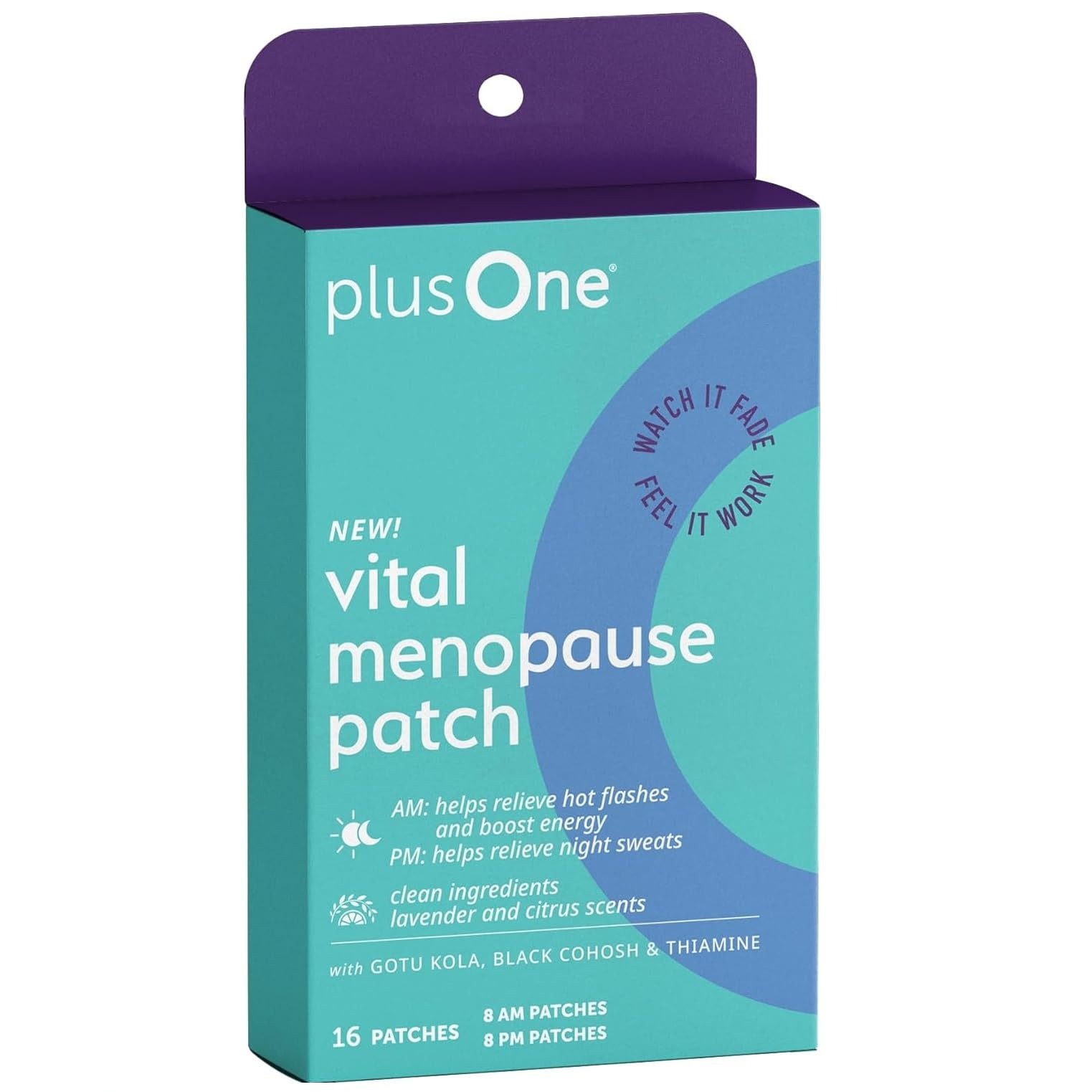 plusOne Vital Menopause Patch AM & PM – Hot Flash & Night Sweat Support – Promotes Energy & S... | Amazon (US)