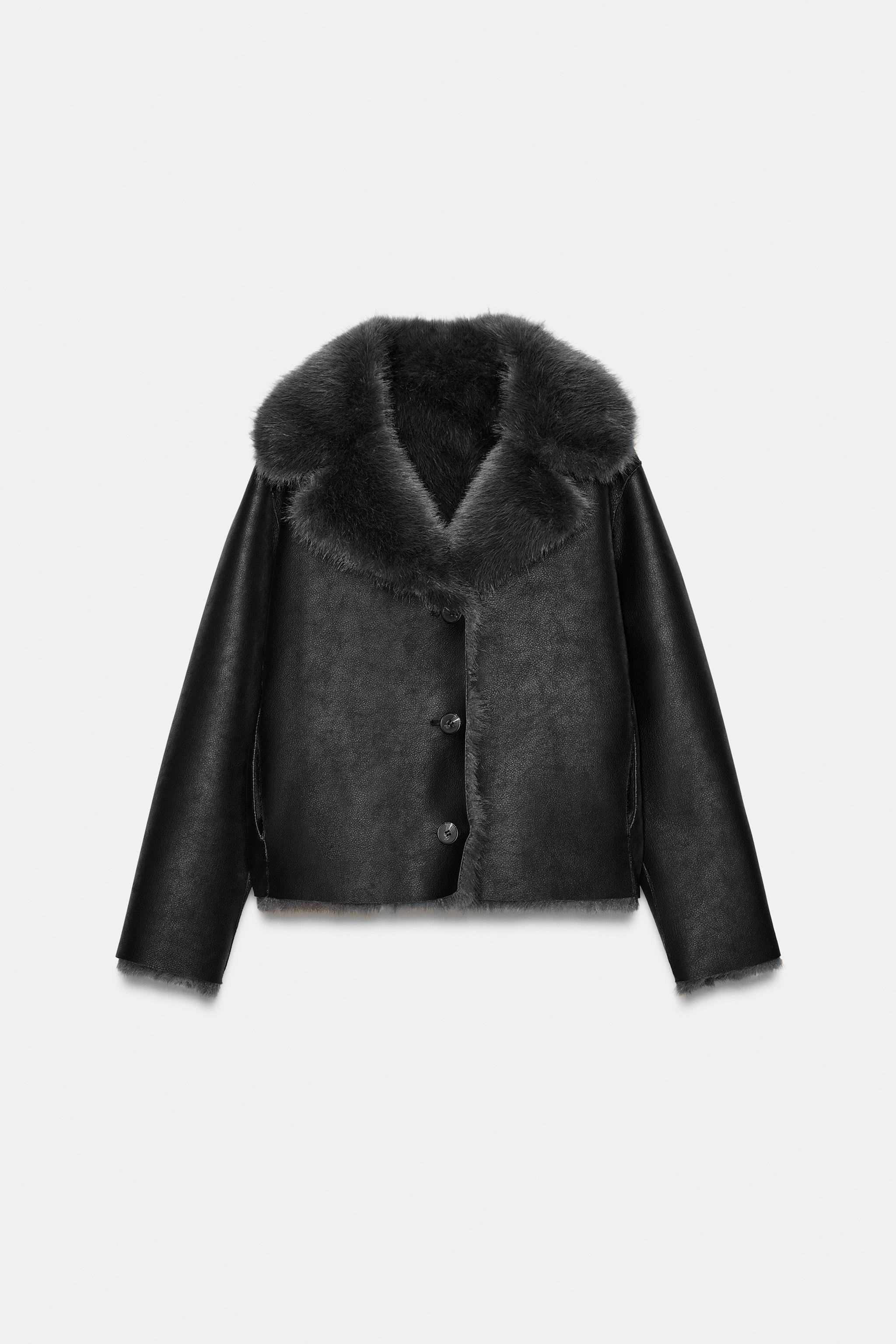 REVERSIBLE FAUX FUR SHORT COAT | Zara US