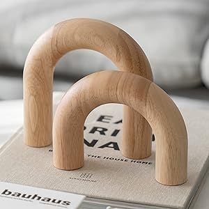 Peakoly Wood Arch Decorative Objects - Coffee Table Decor Items, Neutral Home Decor for Shelves, ... | Amazon (US)