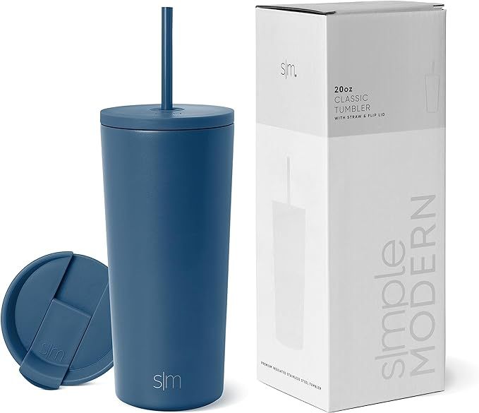 Simple Modern Insulated Tumbler with Lid and Straw | Iced Coffee Cup Reusable Stainless Steel Wat... | Amazon (US)