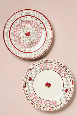 The Bistro Tile Stoneware Dessert Plate: Valentine's Edition | Anthropologie (US)