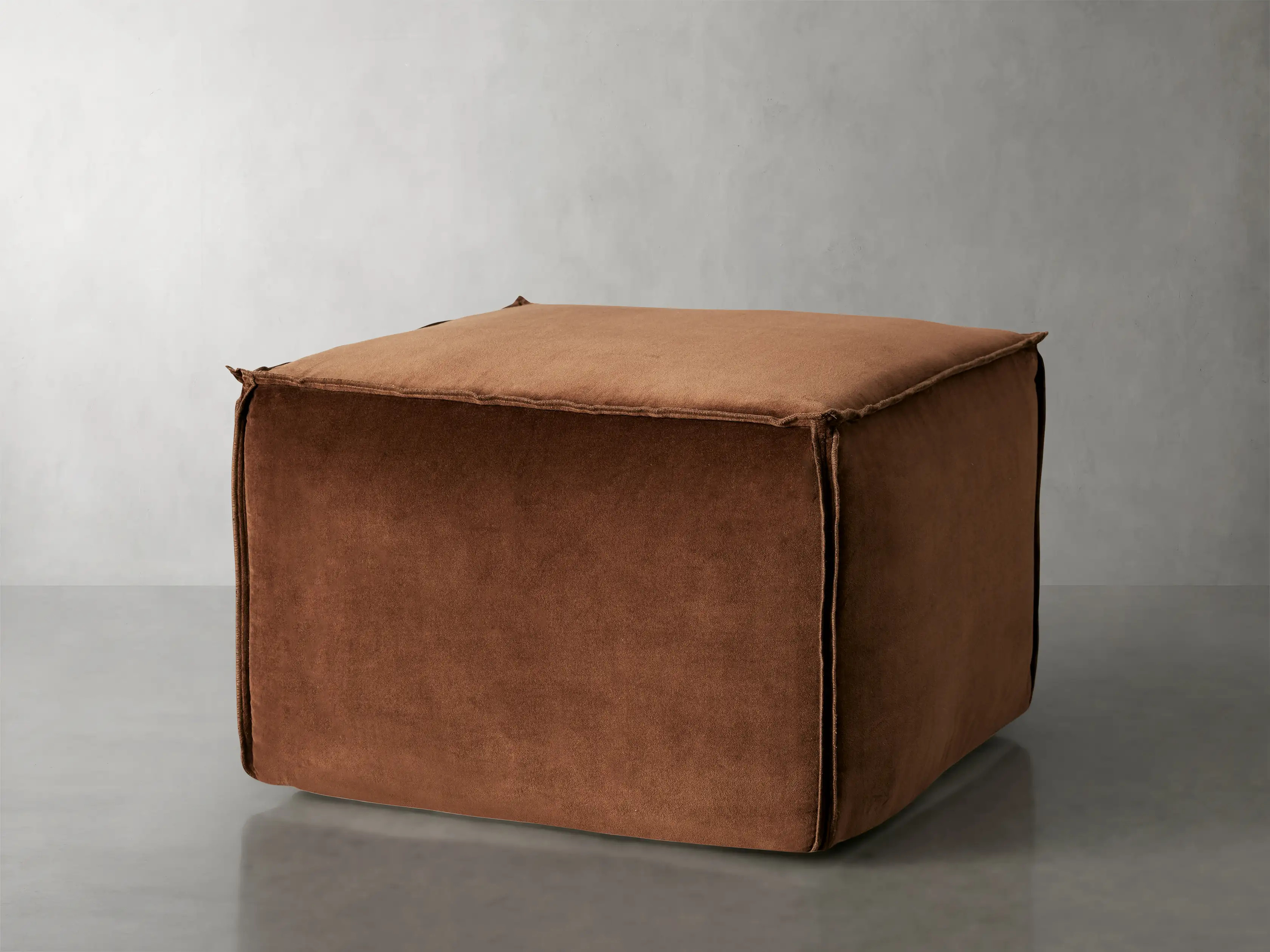 Washed Velvet Pouf | Arhaus