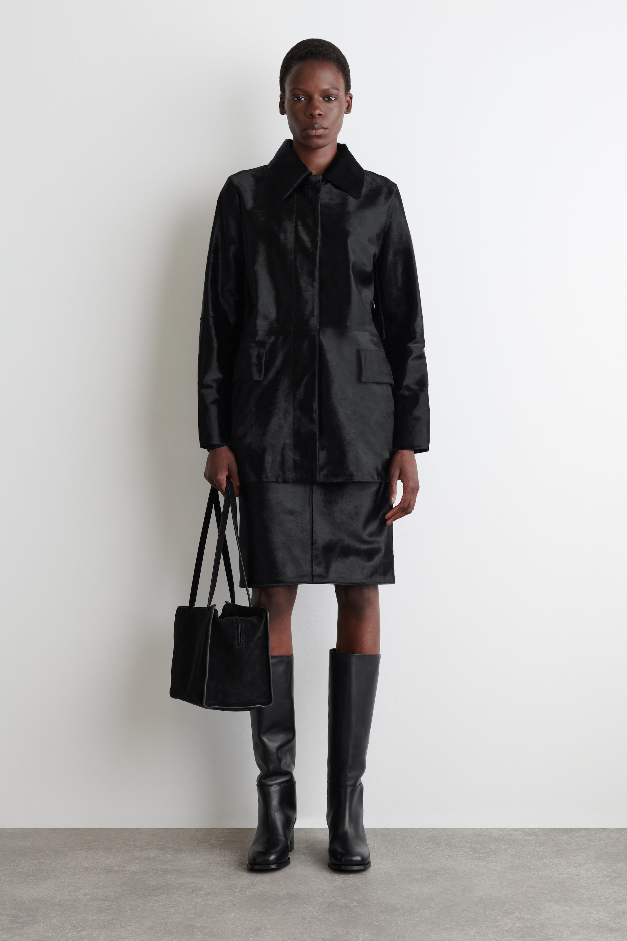 HEELED LEATHER KNEE BOOTS - BLACK | COS GB | COS UK