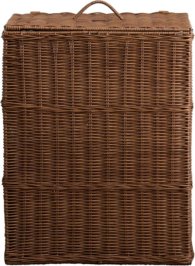 Joseph Rectangular Woven Laundry Hamper with Lid - Durable Resin Wicker Storage Basket for Clothe... | Amazon (US)