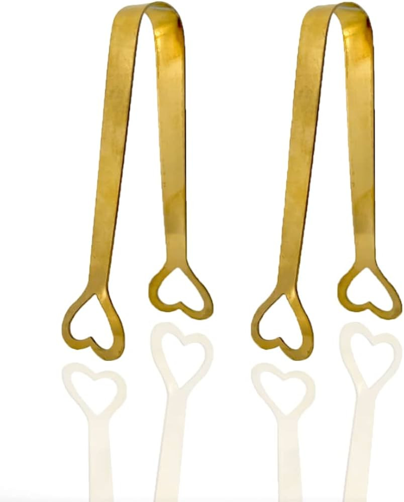 2Pcs Heart Style Mini Tongs, Sugar Tongs, Gold Kitchen Clips Food Tongs Perfect for Tea Party 4.9... | Amazon (US)