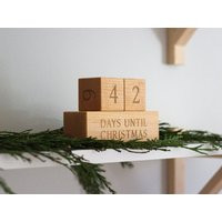 Christmas Countdown Blocks Modern Wooden Number For Holiday Days Until Handmade Maple Block Set Made | Etsy (US)