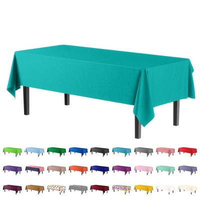 Crown Premium Quality Plastic Tablecloth 54 Inch. x 108 Inch. Rectangle - Teal - 6 Pack | Target