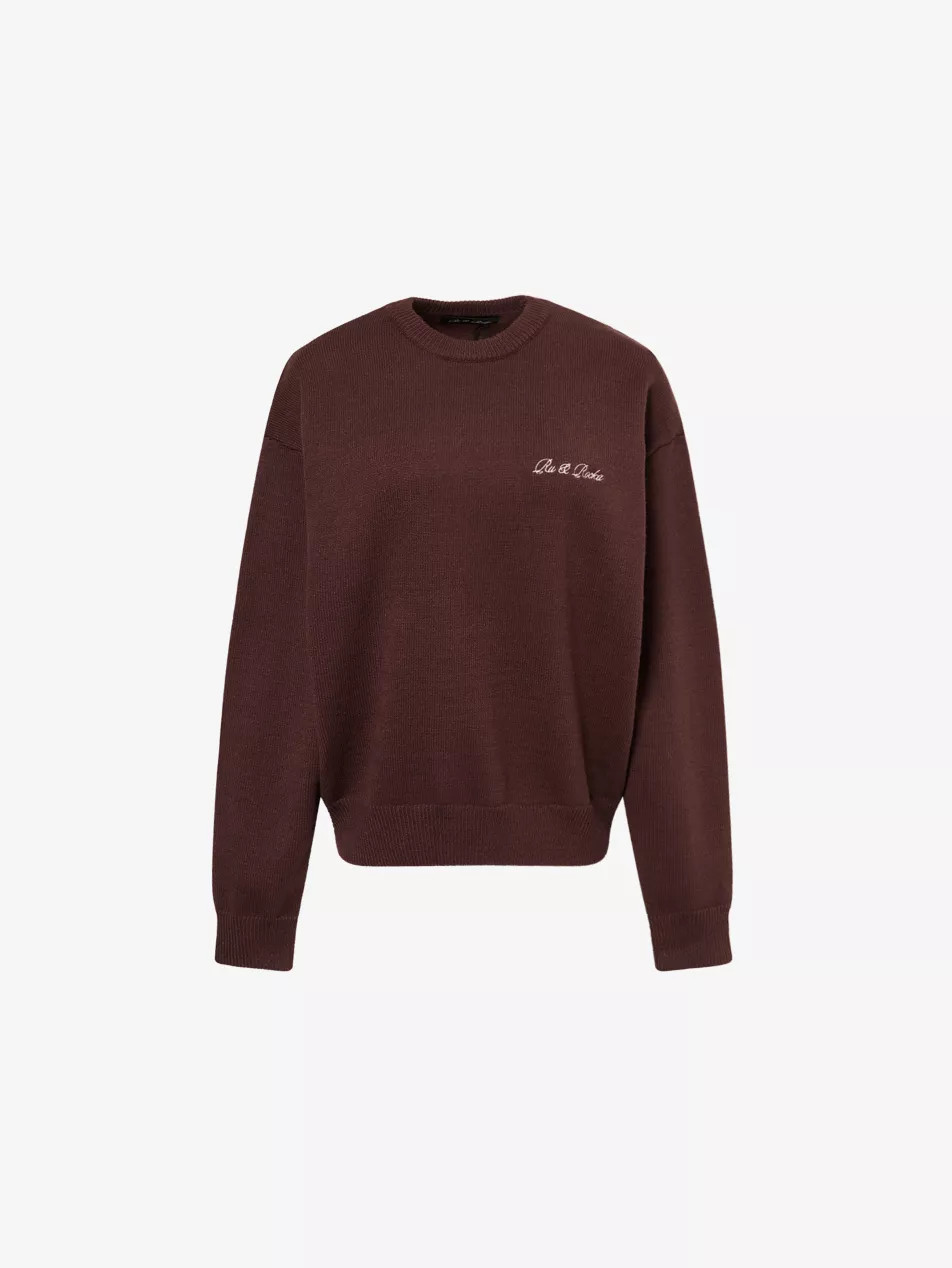 Logo-Embroidered Round-Neck Knitted Jumper | Selfridges