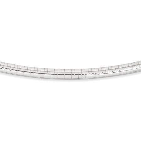 14K White Gold chain Omega 16 in 8 mm 8mm Domed Necklace | Walmart (US)