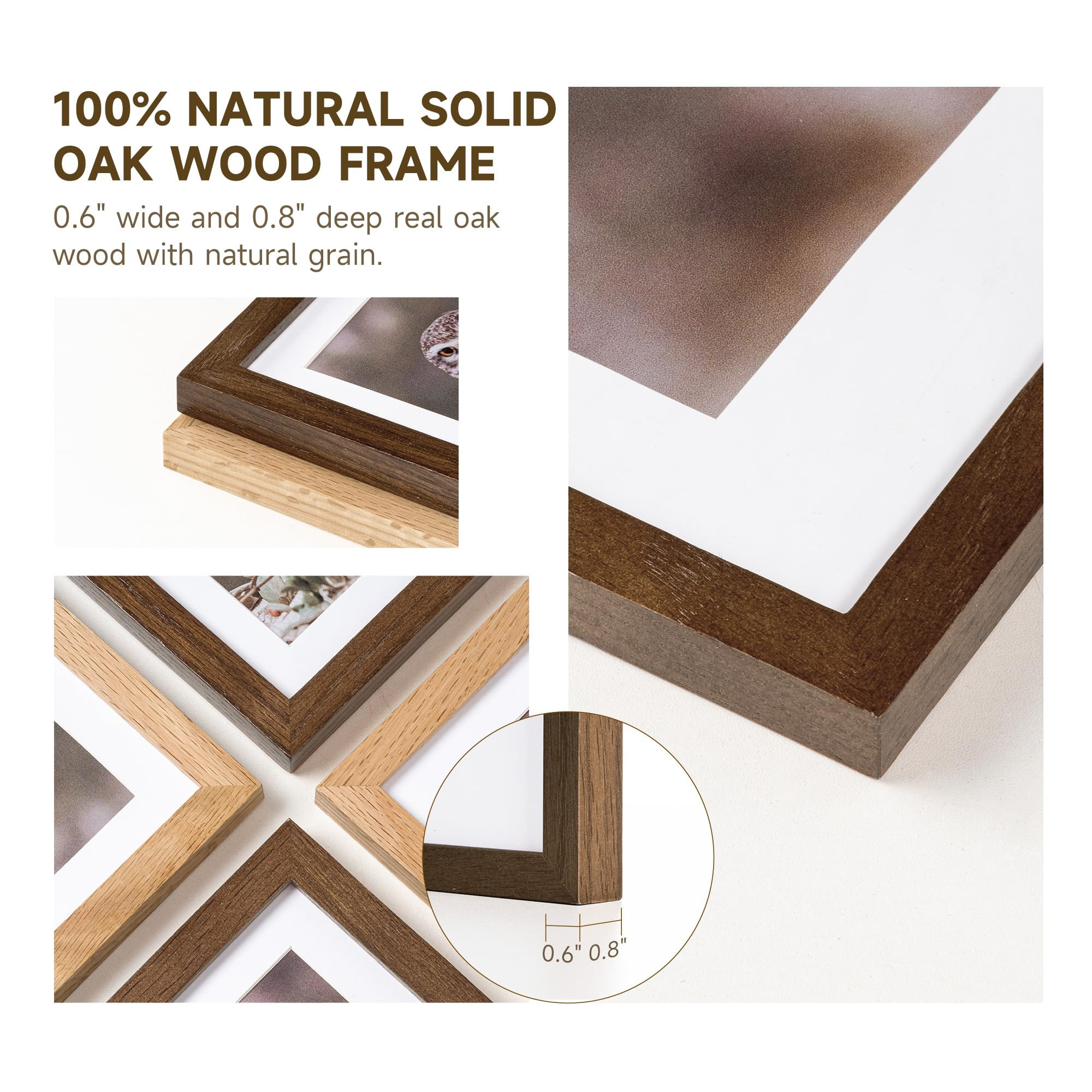 Axeman 20x30 Oak Wood Picture Frame, Minimalist 20x30 Frame with Tempered Glass, Natural Solid Wo... | Amazon (US)