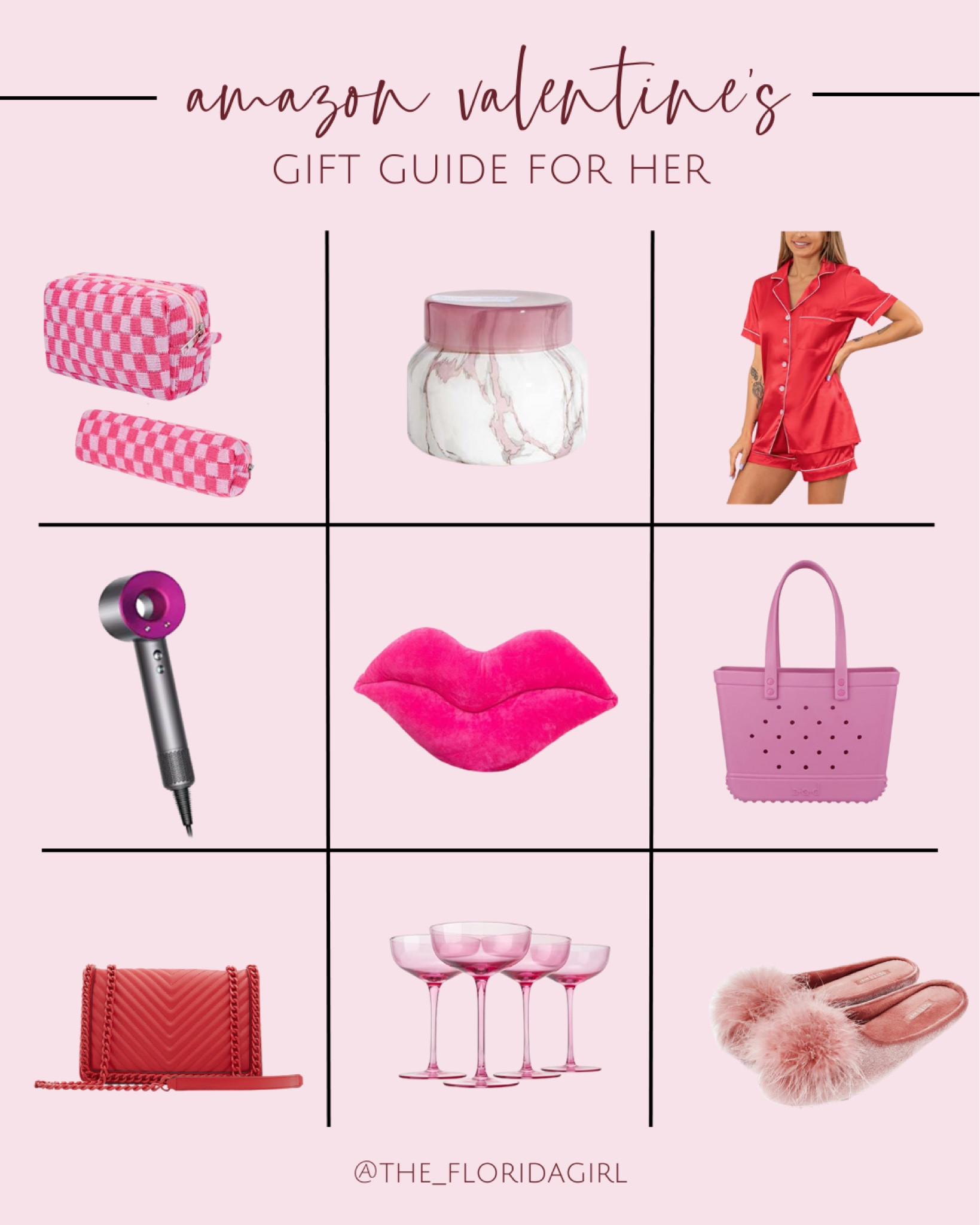 Valentine’s Gift Guide for her #giftideas #giftsforger #giftsformom #giftideasforwomen #pillows #pajamas #silkpajamqs #slippers #coupe #coupeglasses #purse #crossbody #checkered #checker #weekend #volcanocandle #dyson #blowdryer #vday #valentines

#LTKSeasonal #LTKFind #LTKGiftGuide